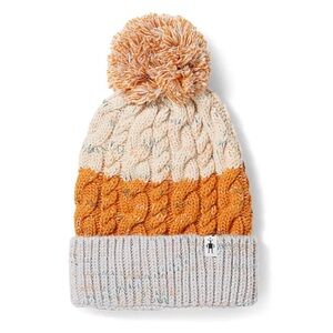 SmartWool Isto Retro Beanie Hat Merino Wool Marmalade Orange NWT Adult Cable